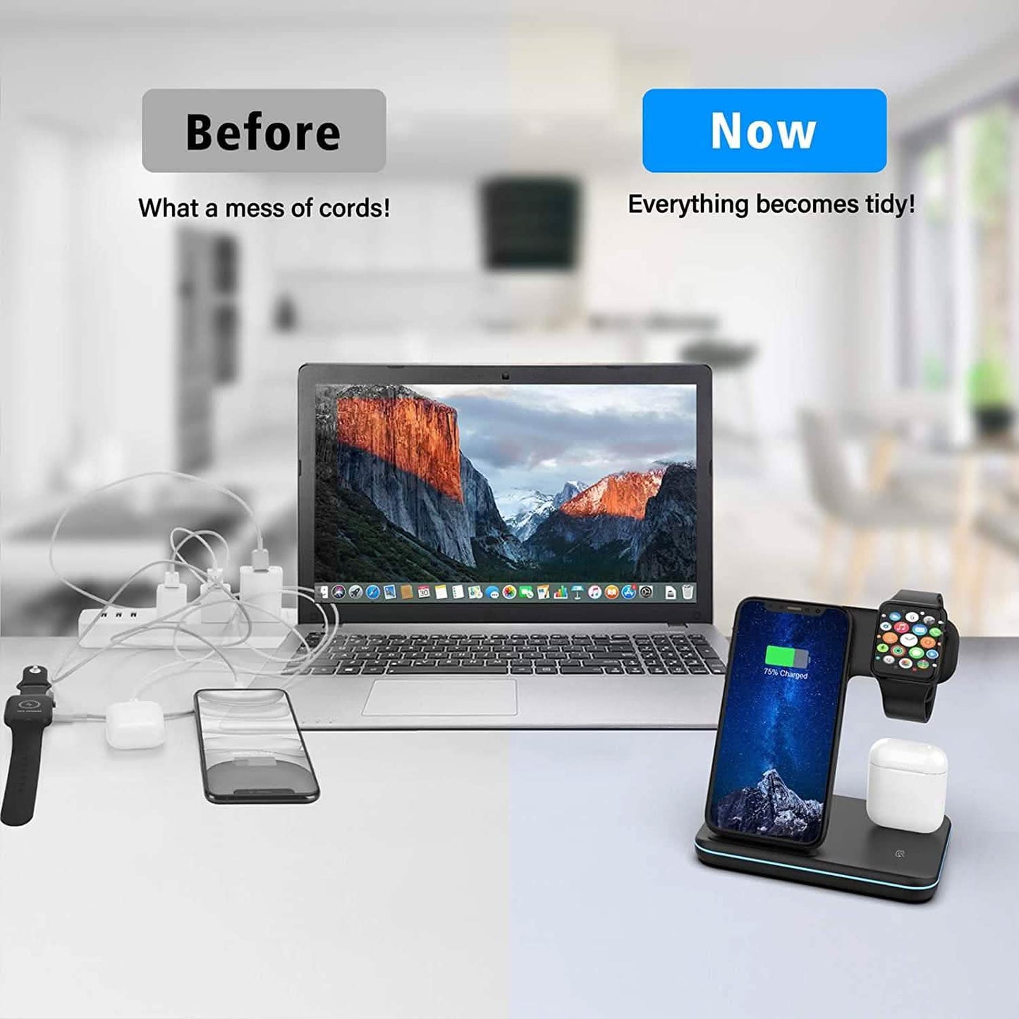 3-in-1 Qi-Certified 15W Fast Charging Station