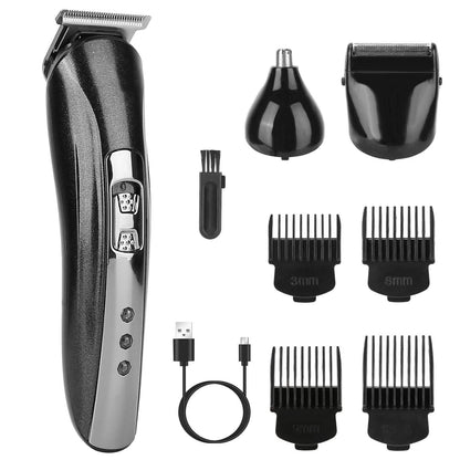 3-in-1 Rechargeable Hair Clipper Cordless Hair Trimmer Shaver