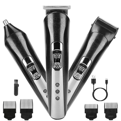 3-in-1 Rechargeable Hair Clipper Cordless Hair Trimmer Shaver
