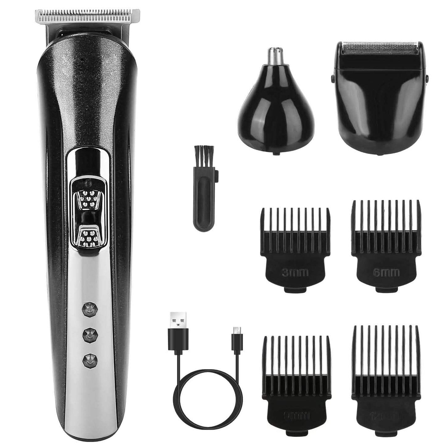 3-in-1 Rechargeable Hair Clipper Cordless Hair Trimmer Shaver