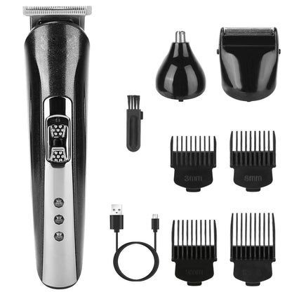 3-in-1 Rechargeable Hair Clipper Cordless Hair Trimmer Shaver