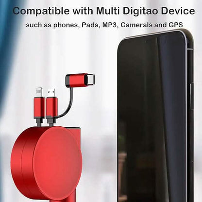 3-in-1 Retractable Car Phone Charger