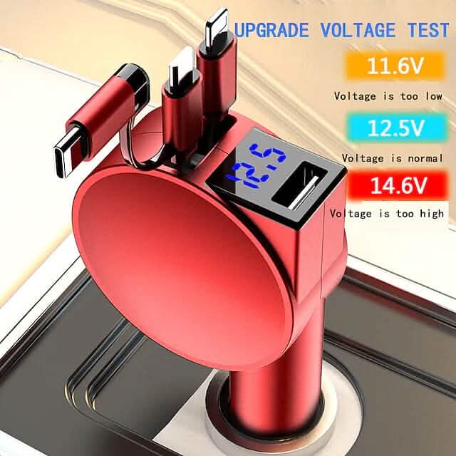 3-in-1 Retractable Car Phone Charger