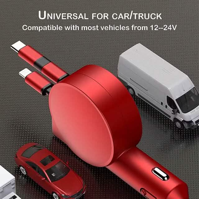 3-in-1 Retractable Car Phone Charger