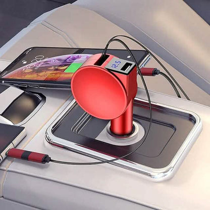 3-in-1 Retractable Car Phone Charger