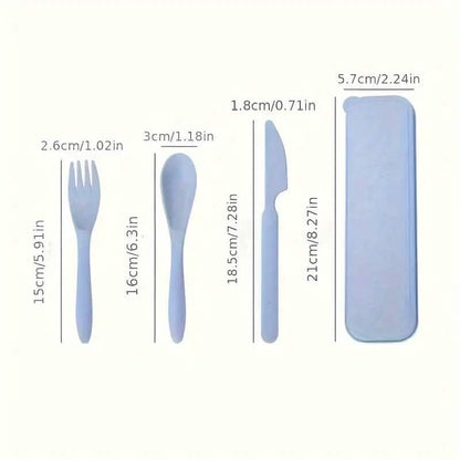 3-in-1 Reusable Camping Utensil Set with Case