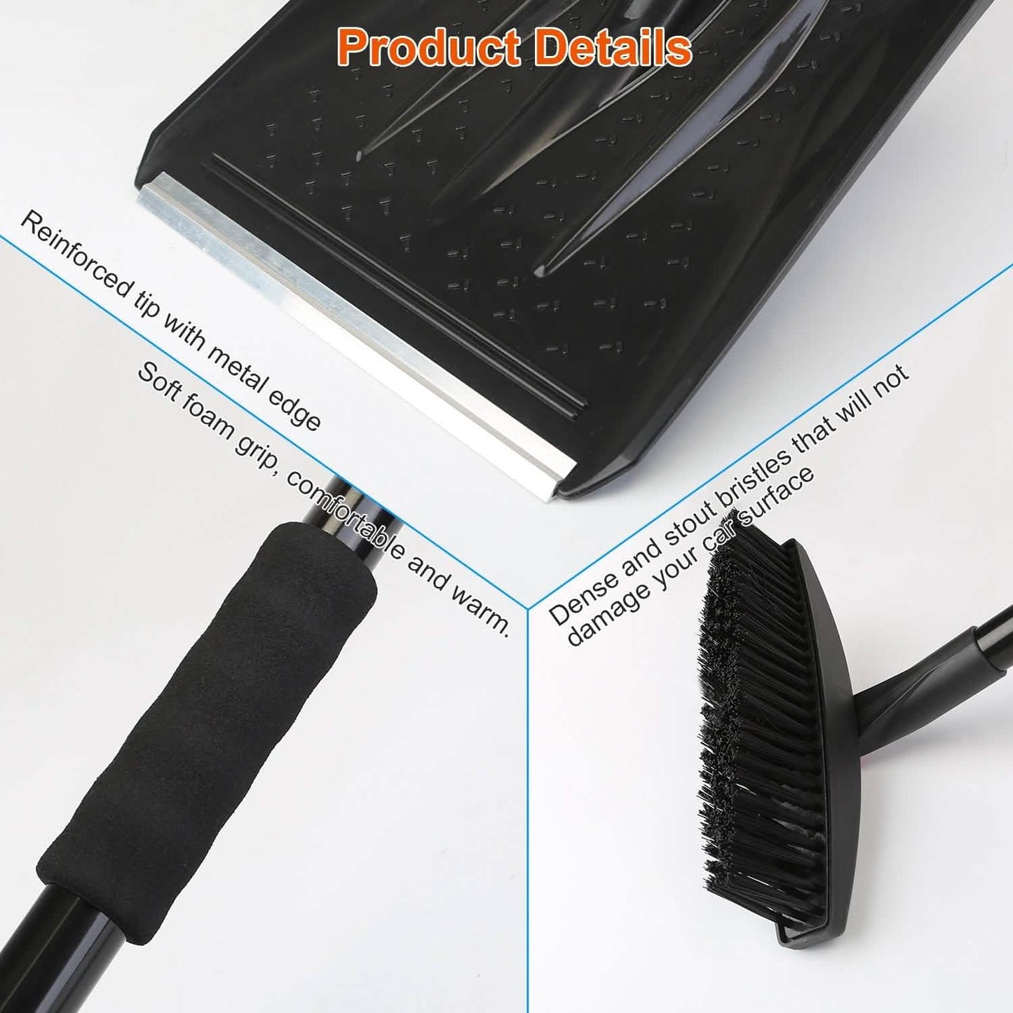 3-in-1 Snow Shovel Kit Brush Ice Scraper