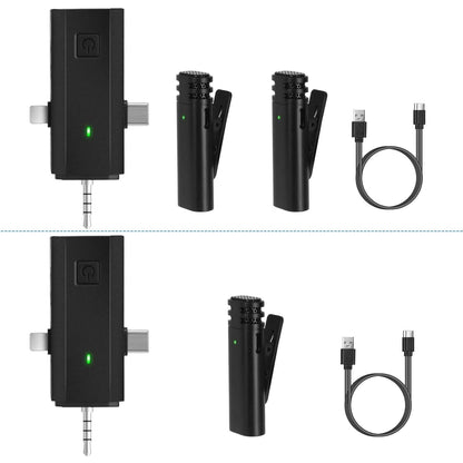 3-in-1 Wireless Clip On Microphone Omnidirectional Noise Reduction Plug