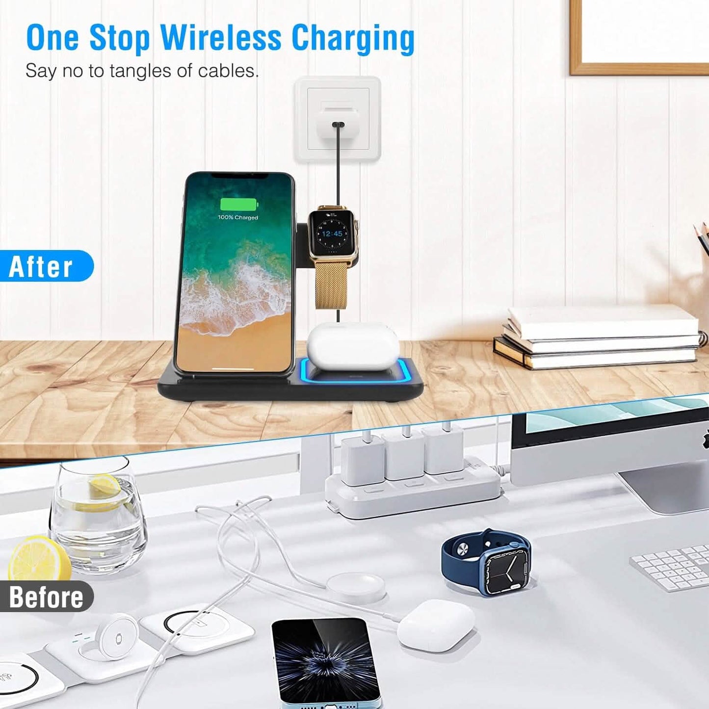 3-in-1 Wireless Fast Charging Station Dock Foldable