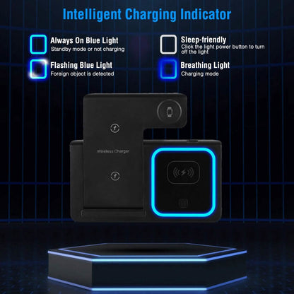 3-in-1 Wireless Fast Charging Station Dock Foldable
