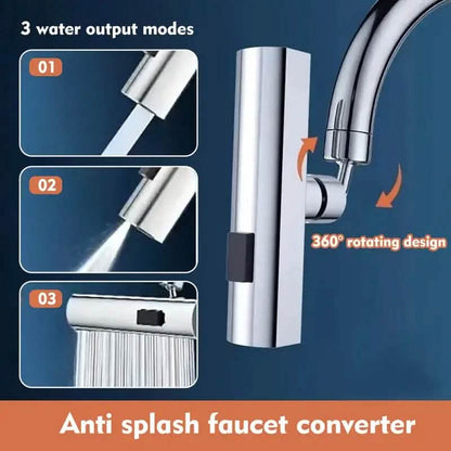 3-Mode Leakproof Sink Faucet Adapter - Durable Copper Construction for Kitchen and Bathroom