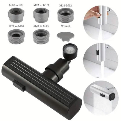 3-Mode Leakproof Sink Faucet Adapter - Durable Copper Construction for Kitchen and Bathroom