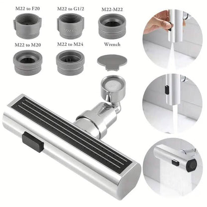 3-Mode Leakproof Sink Faucet Adapter - Durable Copper Construction for Kitchen and Bathroom