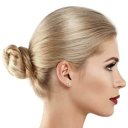 3-Pack: 18k White Gold Plated Pearl Studs