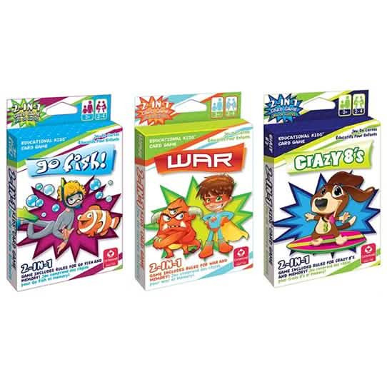 3-Pack: 2-in-1 Kids' Card Games