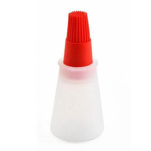 3-Pack: 2.2oz Silicone BBQ Oil Bottle Brush with Flat-Bottom Design