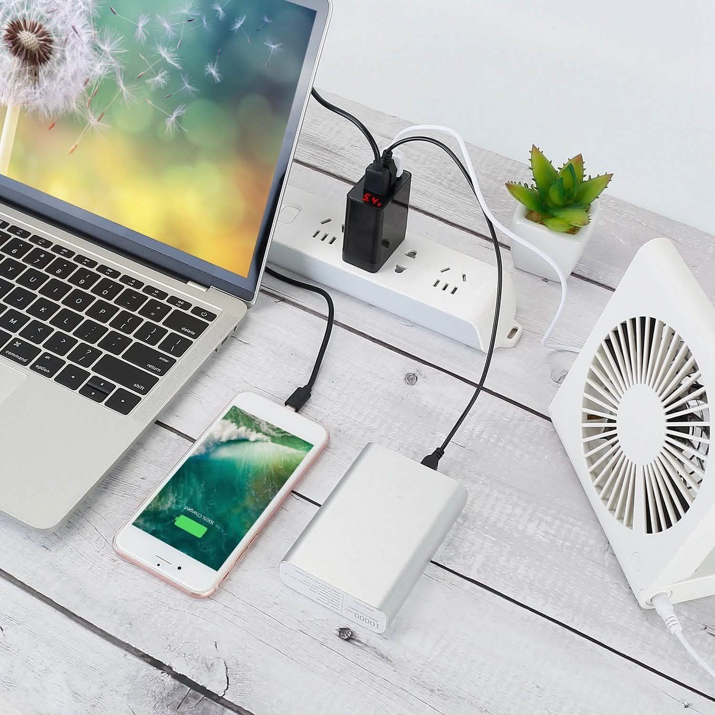 3-Pack: 3-Port USB Hub Charger Wall Power Charging Plug Adapter