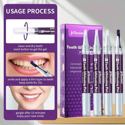 3-Pack: 3ml/0.1fl oz Mint Flavor Purple Teeth Whitening Gel Pen
