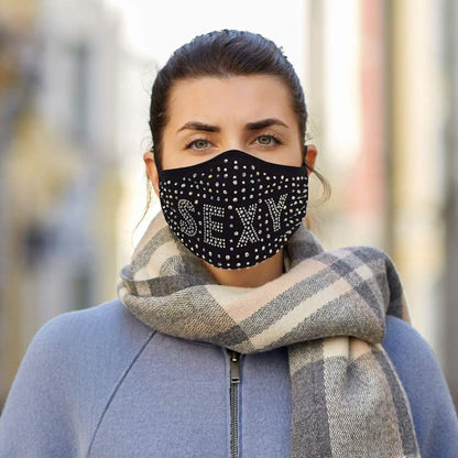 3-Pack: All the Blings Rhinestone Cotton Face Mask