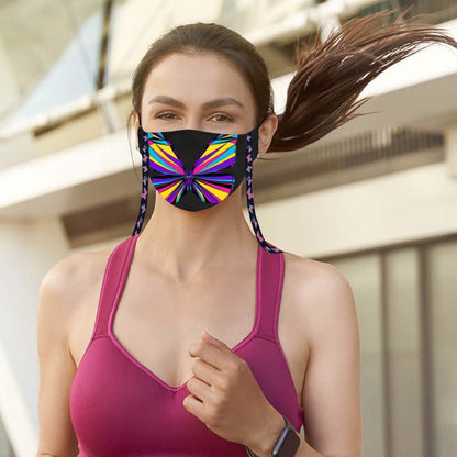 3-Pack: Anti-Lost Easy To Carry Reusable Cotton Face Mask With Lanyard Leash