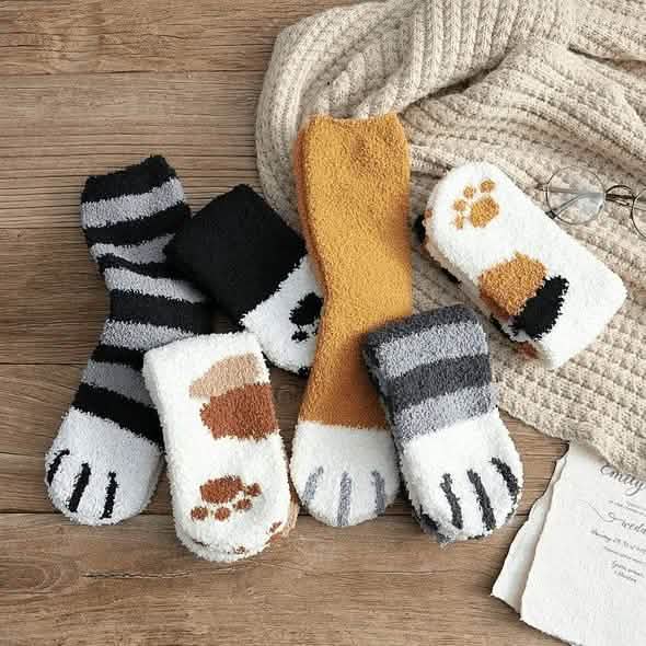 3-Pack: Autumn and Winter Cat Claws Socks