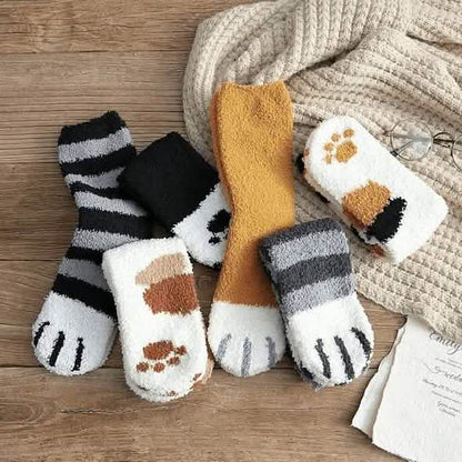 3-Pack: Autumn and Winter Cat Claws Socks