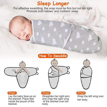 3-Pack: Baby New Born Swaddle Wrap