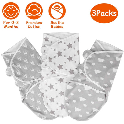 3-Pack: Baby New Born Swaddle Wrap