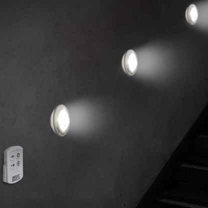 3-Pack: Bright Basics Ultra Thin Wireless LED Puck Lights with Remote Control