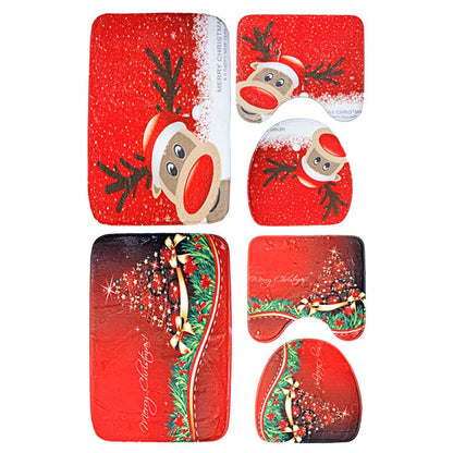 3-Pack: Christmas Bathroom Rugs Set