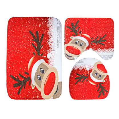 3-Pack: Christmas Bathroom Rugs Set