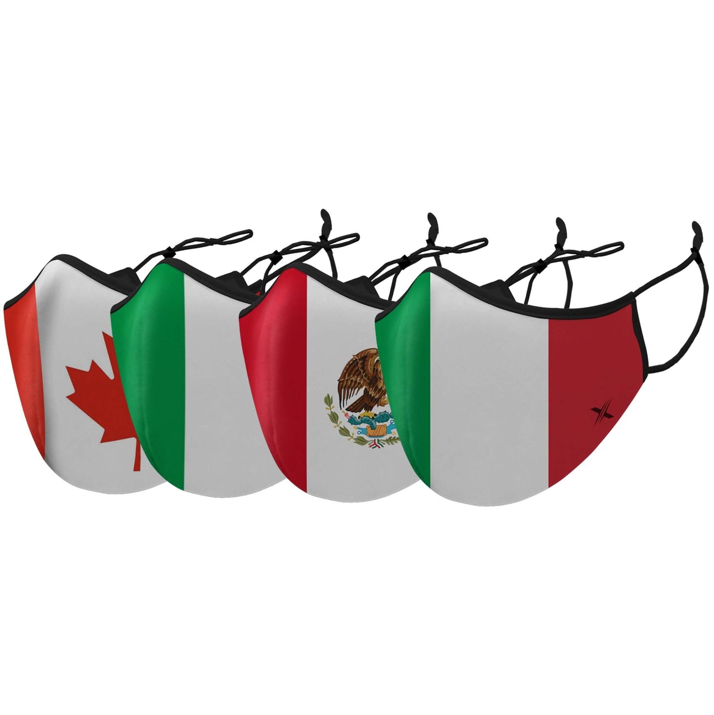 3-Pack: Double Layer Washable and Reusable Flag Masks With Adjustable Loop