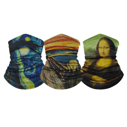 3-Pack: Famous Painting Neck Gaiter Bandana Multifunctional Scarves