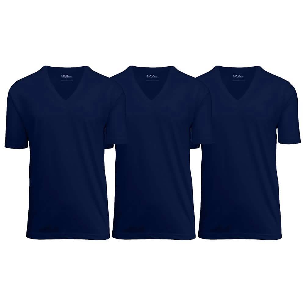 3-Pack: Galaxy By Harvic Men's Egyptian Cotton V-Neck Undershirt