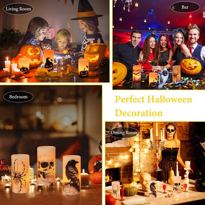 3-Pack: Halloween Battery Operated Flameless Candle Lamp with Timer Setting