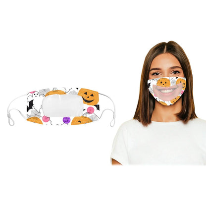 3-Pack: Halloween Edition Smile Communicator Clear Mouth Face Mask