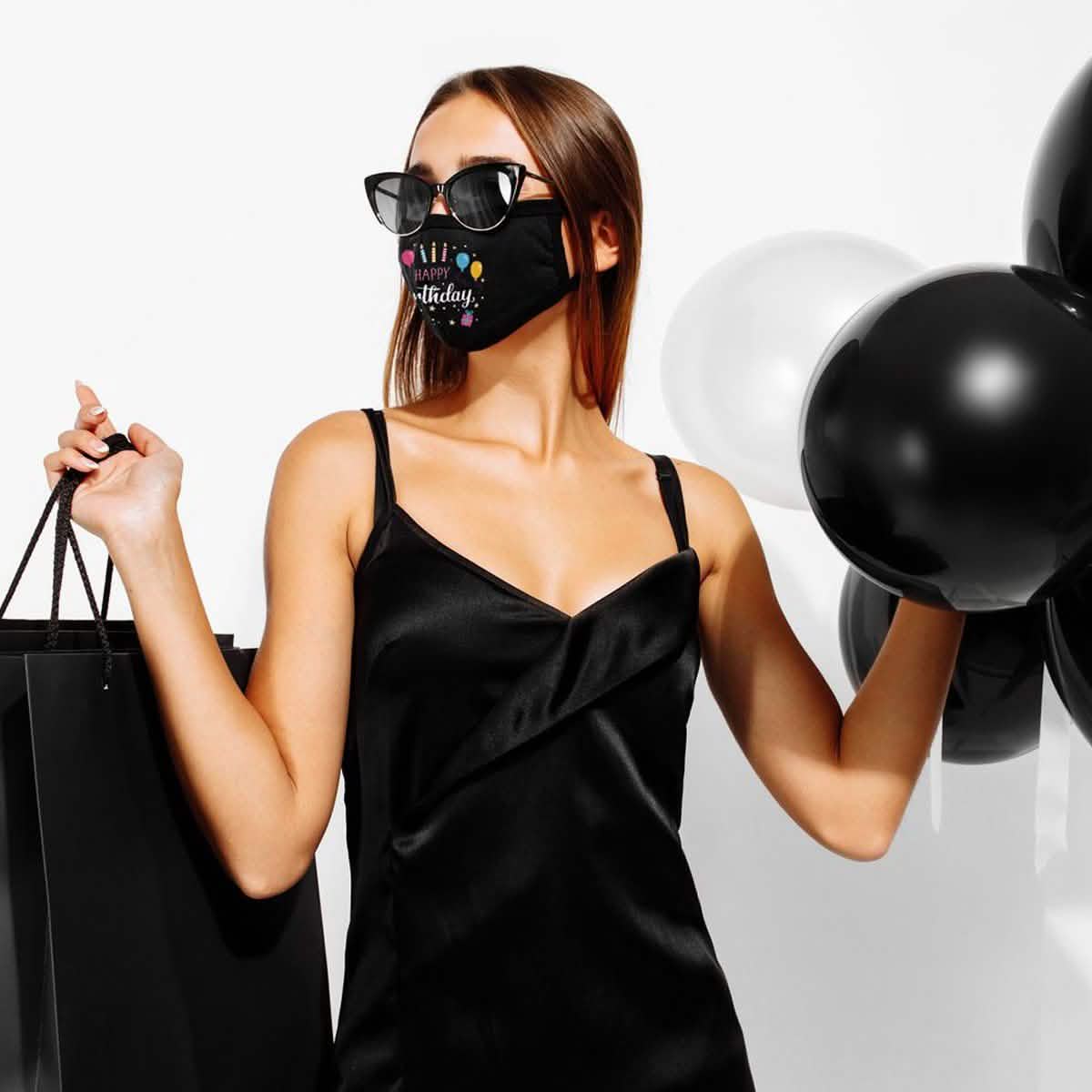 3-Pack: Happy Birthday Double Layered Reusable Face Mask With Adjustable Earloops