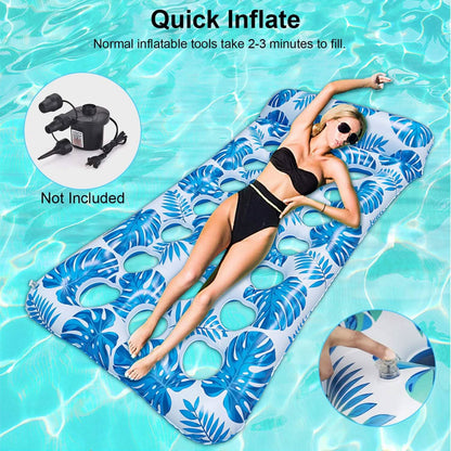 3-Pack: Inflatable Pool Float Raft Water Lounge 330lbs Load-Bearing Mattress with Headrest