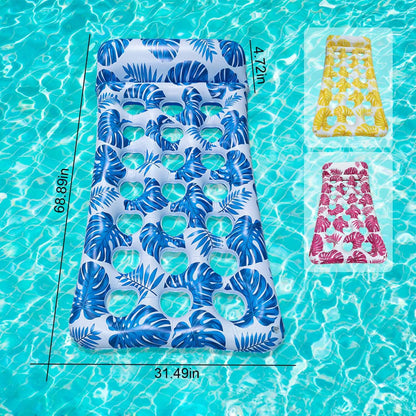 3-Pack: Inflatable Pool Float Raft Water Lounge 330lbs Load-Bearing Mattress with Headrest