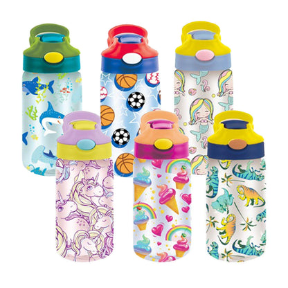 3-Pack: Kids Assorted Water Bottles with Auto Straw