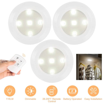 3-Pack: LED Wireless Puck Closet Lights