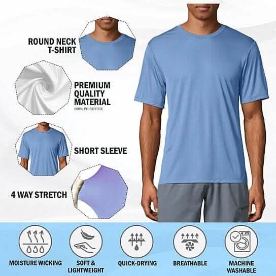 3-Pack Men's Cool Dri-Fit Moisture-Wicking Short Sleeve T-Shirt