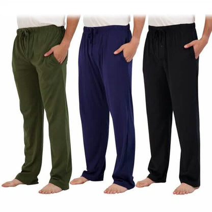 3-Pack: Men's Cotton Lounge Pajama Pants with Pockets