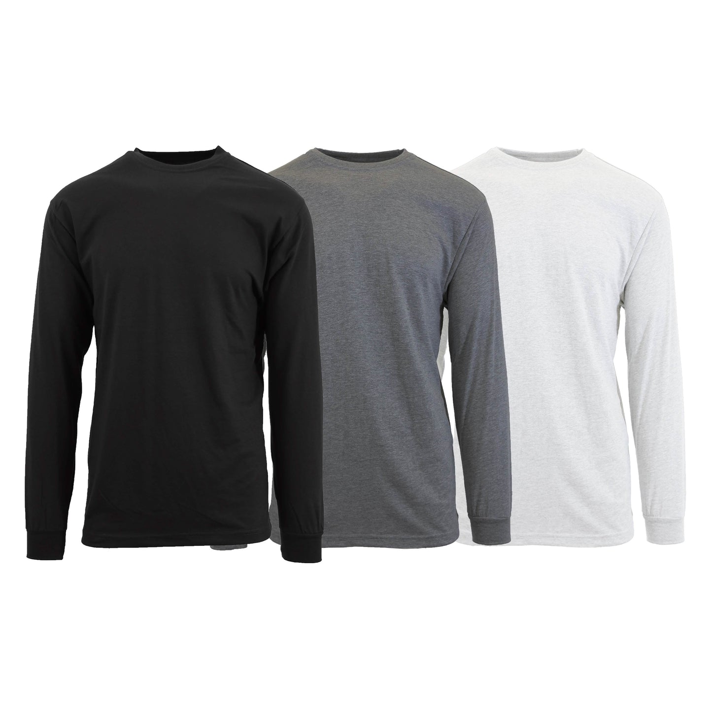3-Pack: Men's Crew Neck Long Sleeve Classic Tee