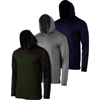 3-Pack: Men's Moisture Wicking Lightweight Hoodies