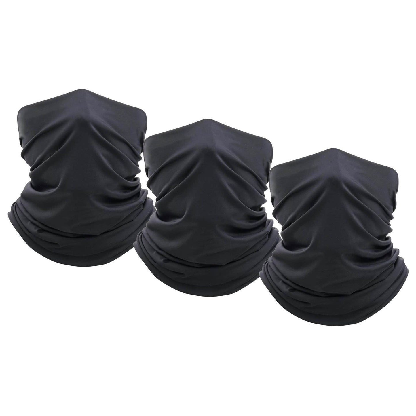 3-Pack: Moisture Wicking Breathable Stretch Gaiter Neck Face Mask