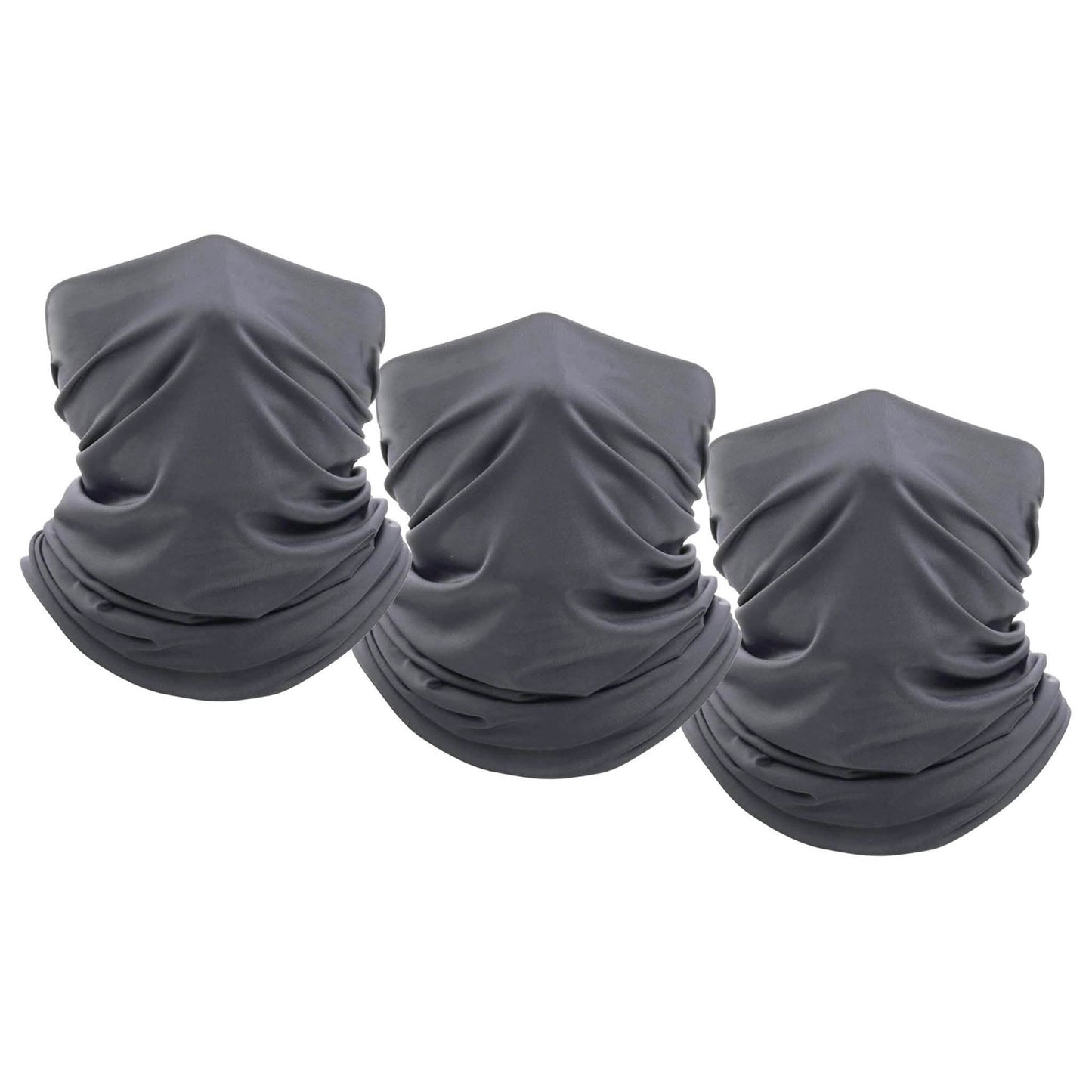 3-Pack: Moisture Wicking Breathable Stretch Gaiter Neck Face Mask
