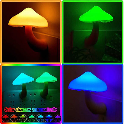 3-Pack: Mushroom Night Light with Dusk to Dawn Sensor
