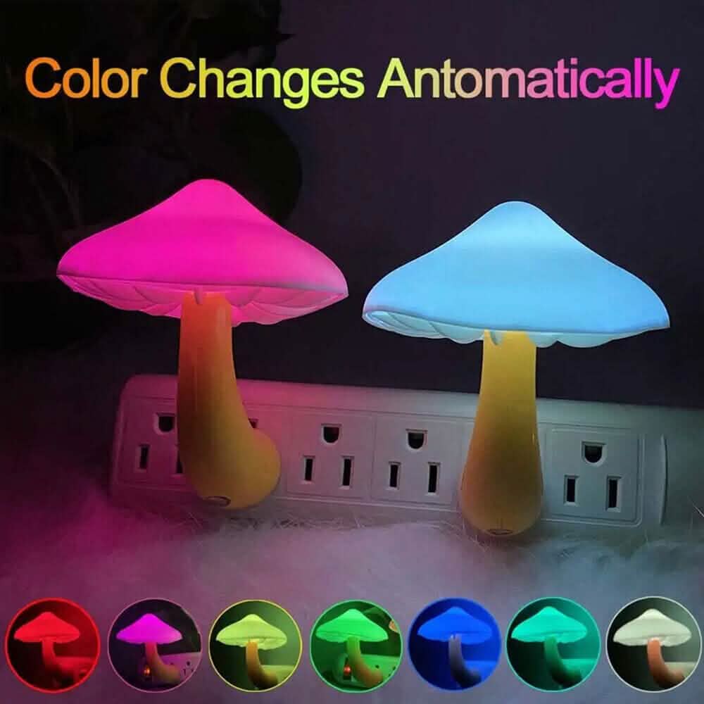 3-Pack: Mushroom Night Light with Dusk to Dawn Sensor