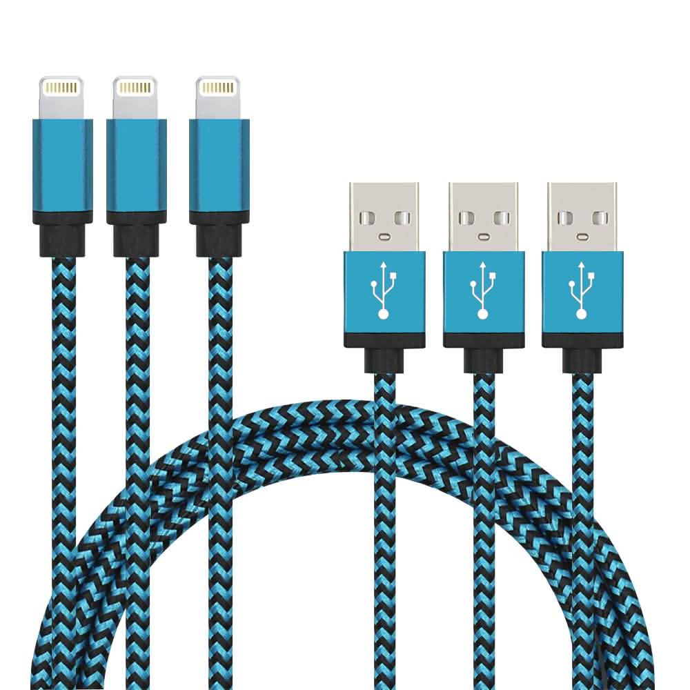 3-Pack: Nylon Braided Cables